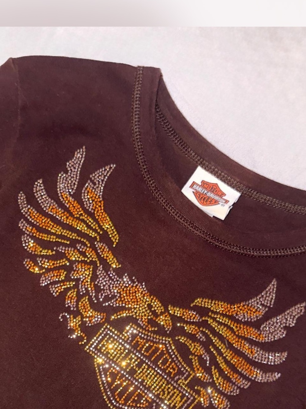 Y2K Harley Davidson Rhinestone Long Sleeve 🦅